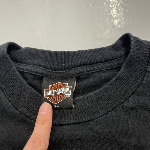 Vintage Y2k Harley Davidson Black Flames Graphic T-Shirt - Picture 4 of 4